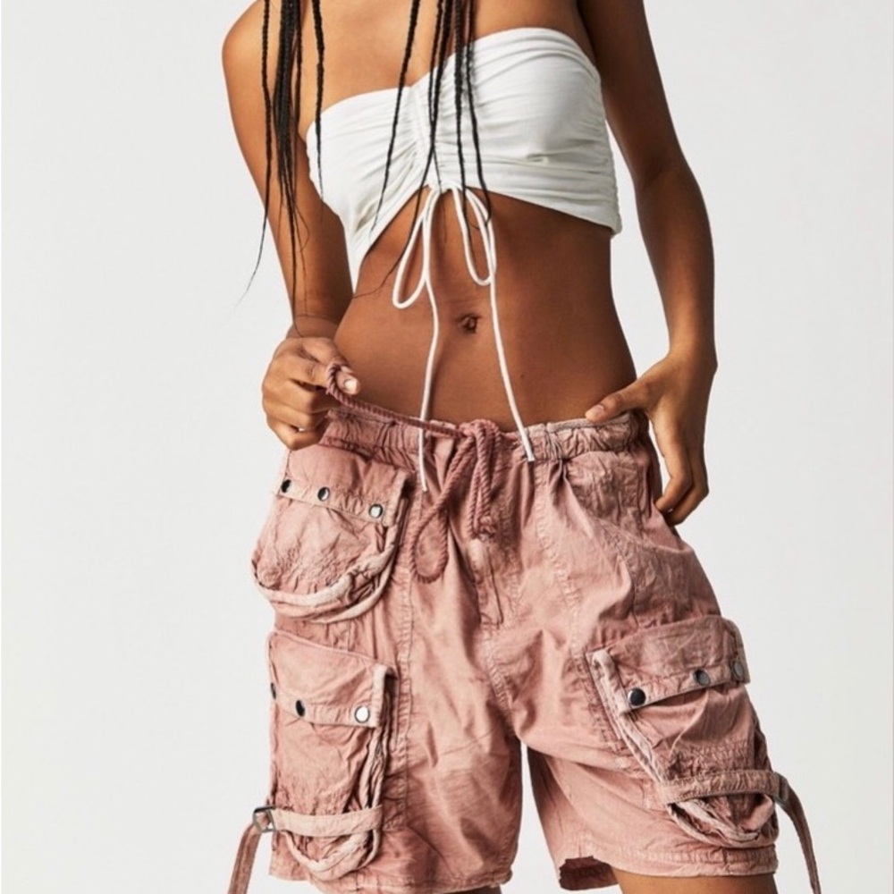 Worn once Free People Moon Bay Parachute Shorts Size Small Rose Pink